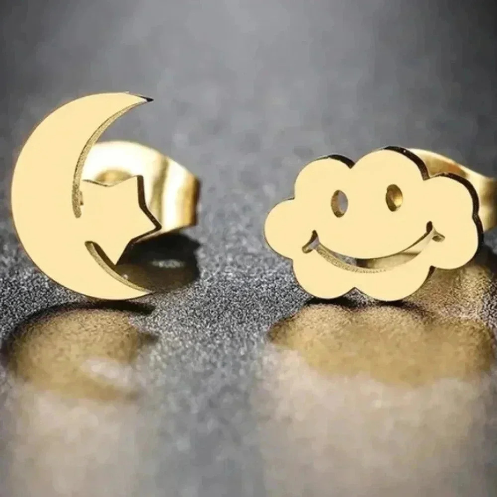 Moon cloud hot Stainless steel Earring